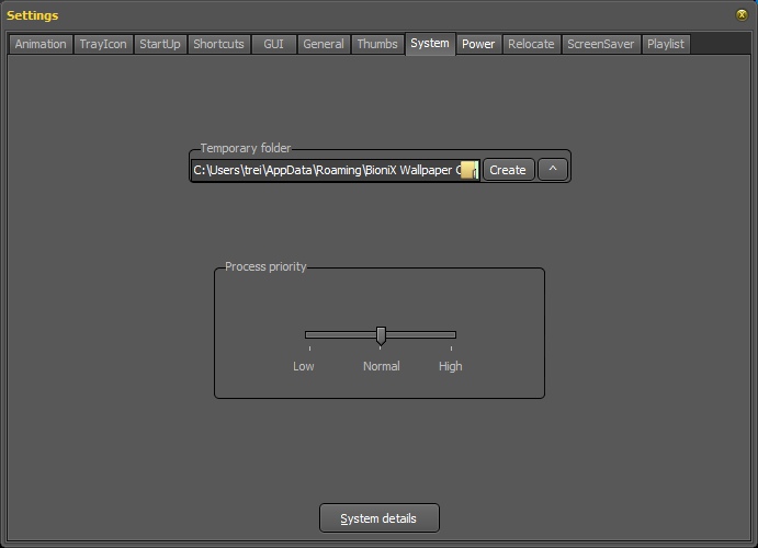 BioniX Background Switcher Manual - System Tab